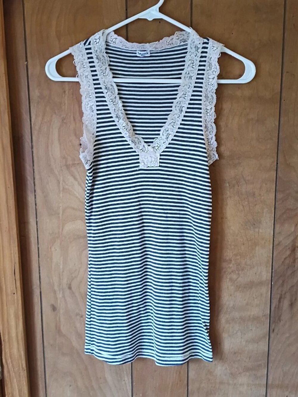 Splendid Striped Top Small Cotton Polyester Casual Stretch Tee